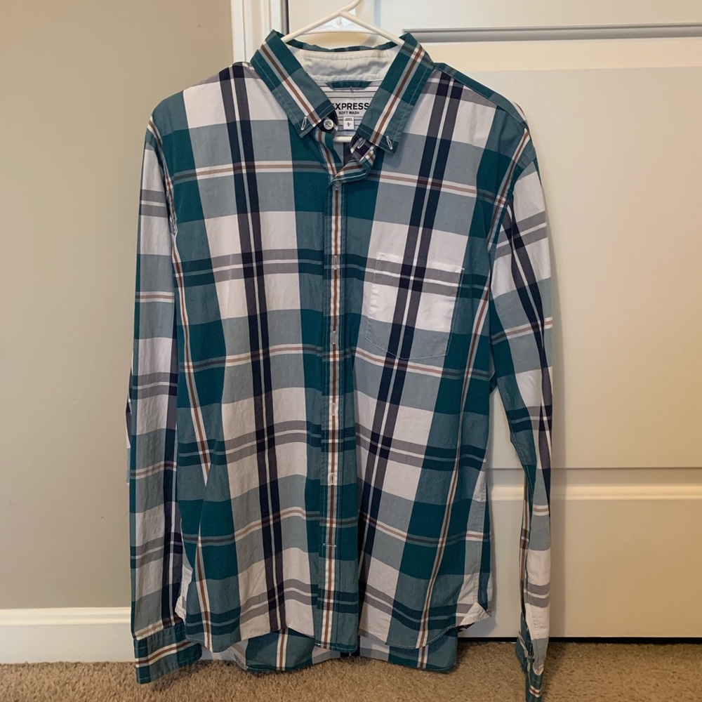 Plaid Men’s Express Dress Shirt